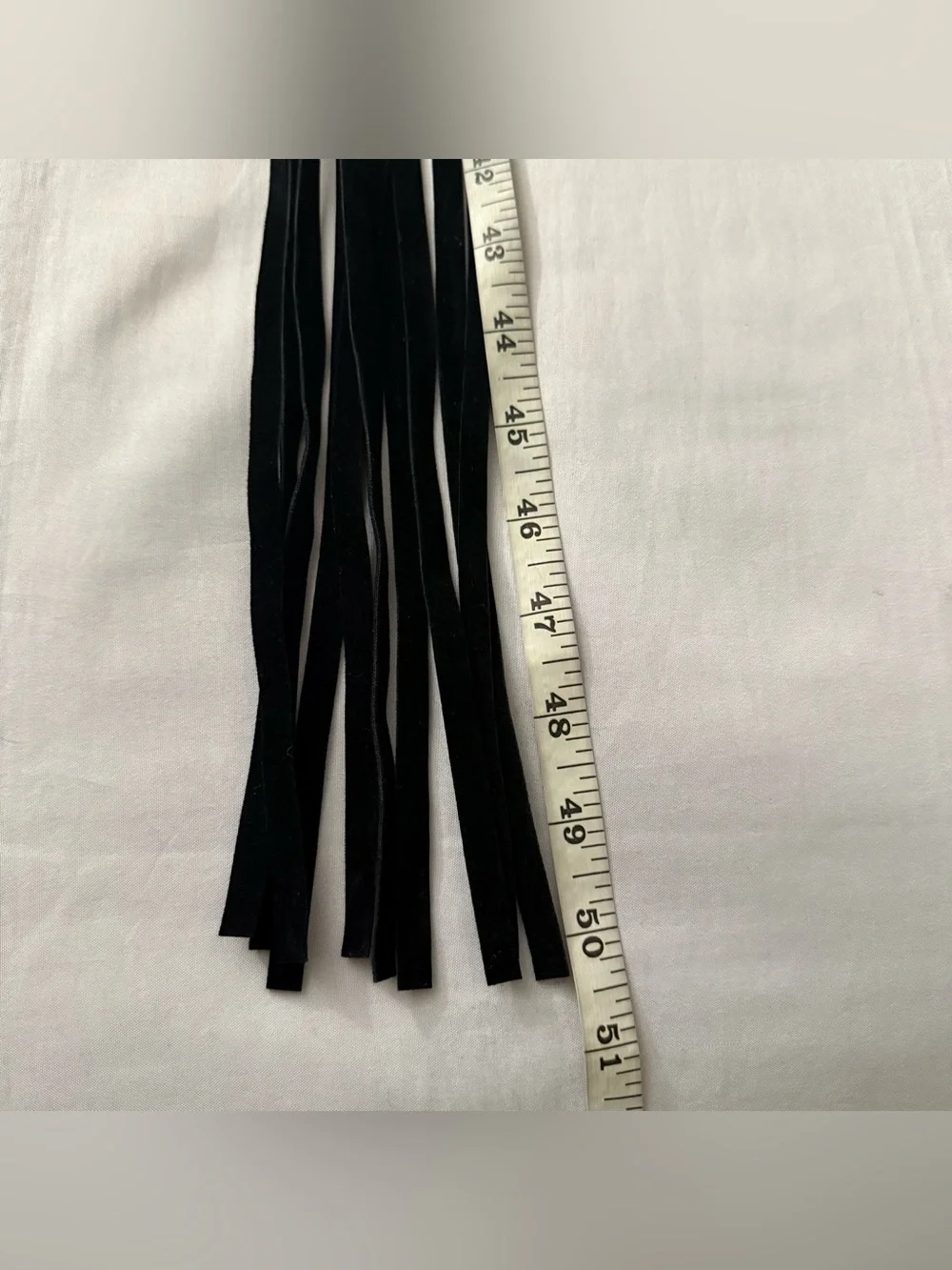 Black PU suede leather wrap belt silver ring buckle with long fringe details